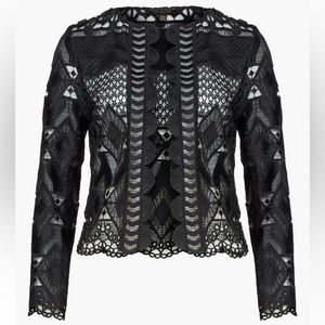 Ted Baker Dalmy Lace Paneled crop jacket